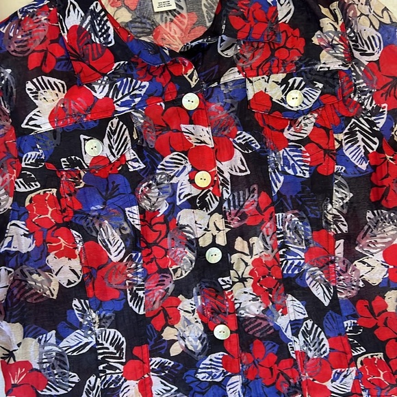 Ruby Rd Favorites Size 12P Blouse 3/4 Sleeve
Floral Red White Blue - Picture 10 of 13
